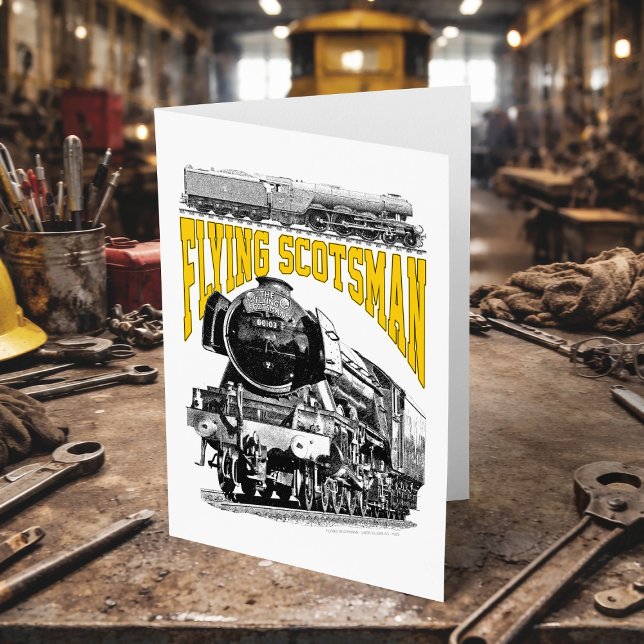 Flying Scotsman Steam Locomotive. 1923 LNER Train Dankeskarte (Flying Scotsman Steam Locomotive. 1923 LNER Train. Thank You Card)