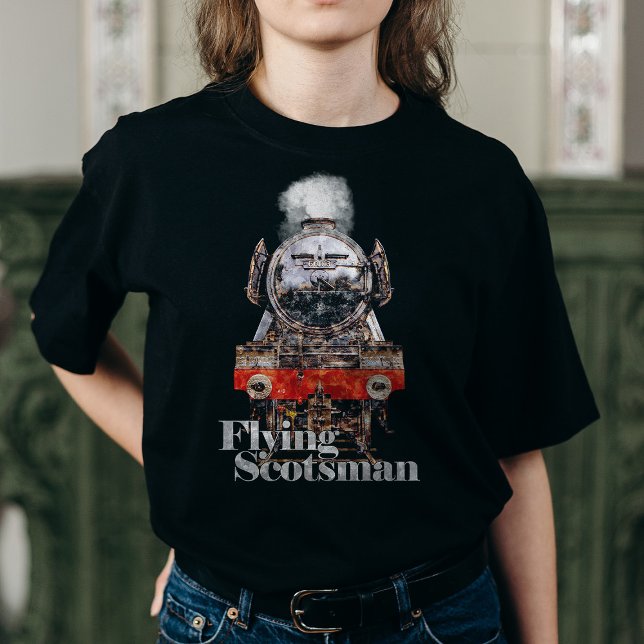 Flying Scotsman – Steam Locomotive Illustration T-Shirt (Flying Scotsman – Steam Locomotive Illustration. Womens Basic T-Shirt)