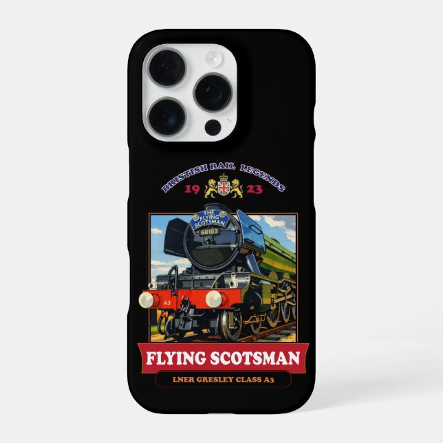 Flying Scotsman Steam Locomotive Vintage Poster iPhone Hülle (Rückseite)