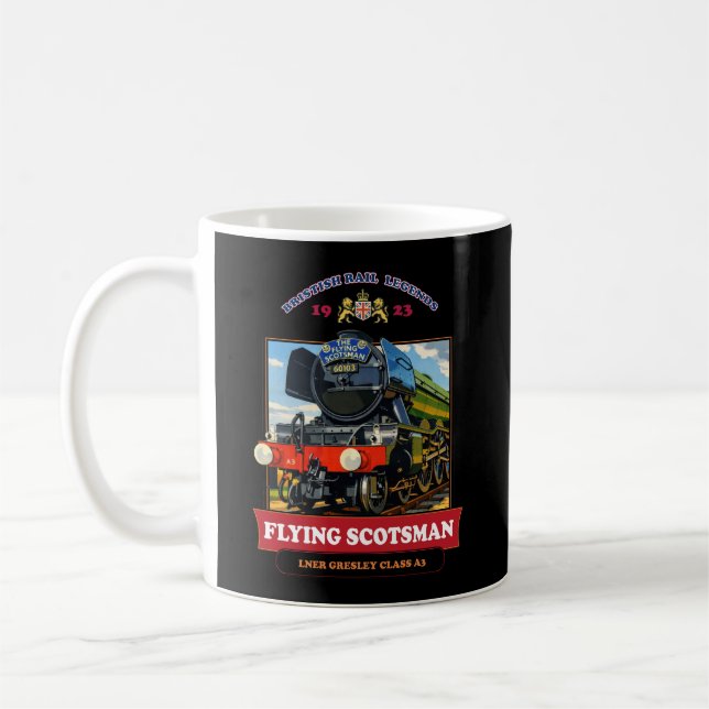 Flying Scotsman Steam Locomotive Vintage Poster Kaffeetasse (Links)