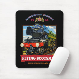 Flying Scotsman Steam Locomotive Vintage Poster Mousepad