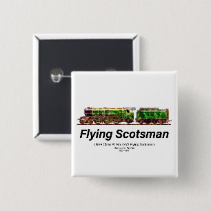 Flying Scotsman Steam Train English Locomotive Button