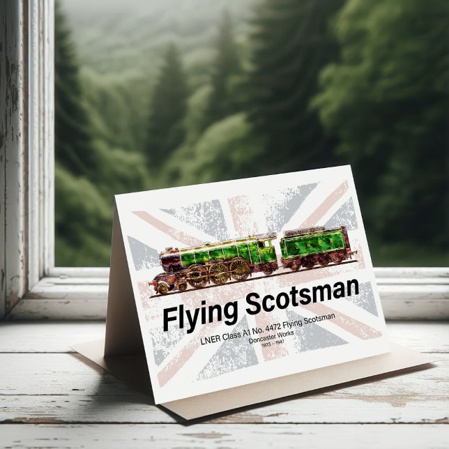 Flying Scotsman Steam Train English Locomotive Dankeskarte (Flying Scotsman Steam Train English Locomotive. Thank You Card)