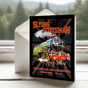Flying Scotsman Steam Train English Locomotive Dankeskarte