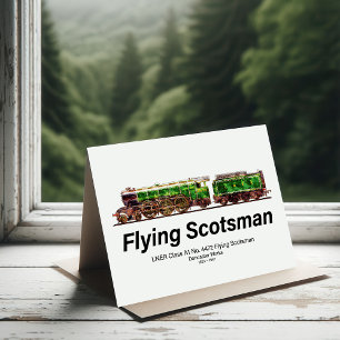 Flying Scotsman Steam Train English Locomotive Dankeskarte