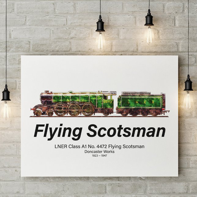 Flying Scotsman Steam Train English Locomotive Fotodruck (Flying Scotsman Steam Train English Locomotive. Photo Print)