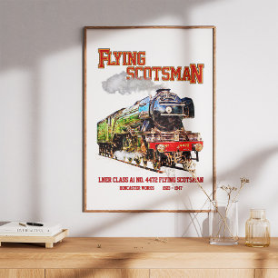 Flying Scotsman Steam Train English Locomotive Fotodruck
