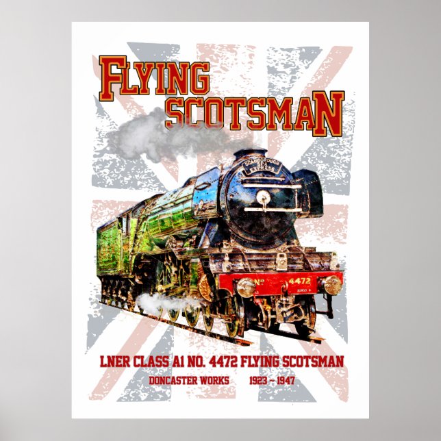 Flying Scotsman Steam Train English Locomotive  Poster (Vorne)