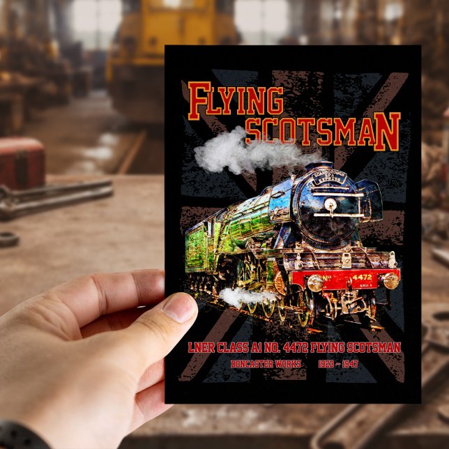 Flying Scotsman Steam Train English Locomotive Postkarte (Flying Scotsman Steam Train English Locomotive. Postcard )