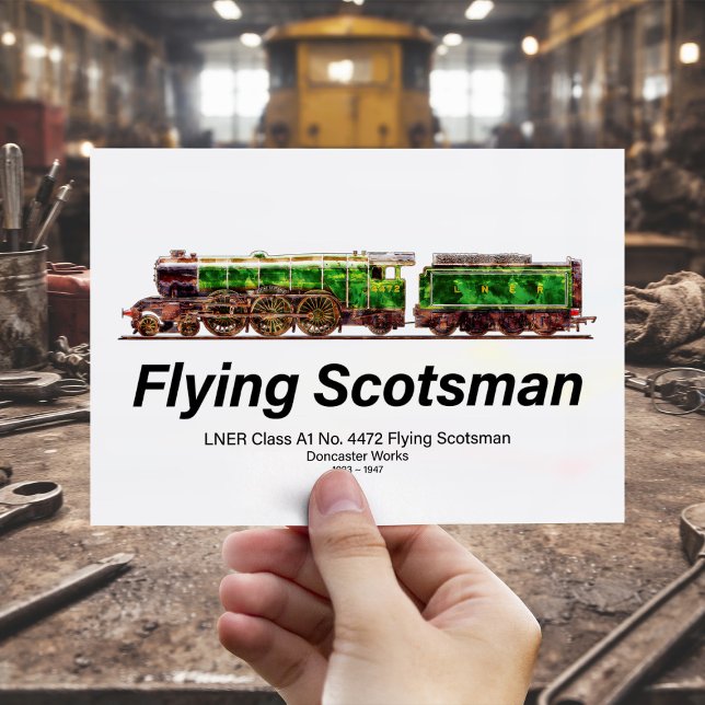 Flying Scotsman Steam Train English Locomotive Postkarte (Flying Scotsman Steam Train English Locomotive. Postcard)