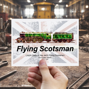 Flying Scotsman Steam Train English Locomotive Postkarte