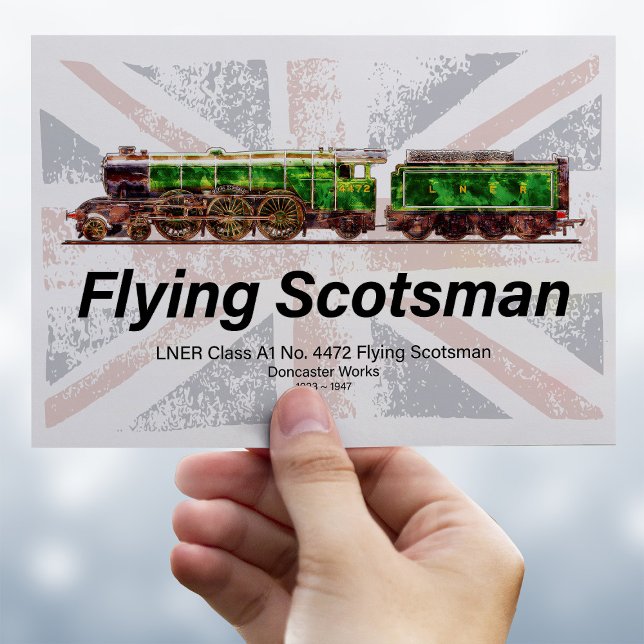 Flying Scotsman Steam Train English Locomotive Postkarte (Von Creator hochgeladen)