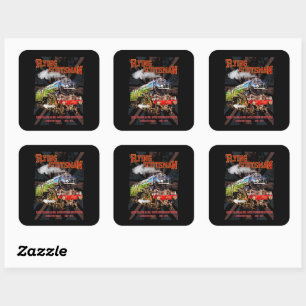 Flying Scotsman Steam Train English Locomotive Quadratischer Aufkleber