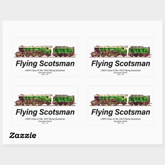 Flying Scotsman Steam Train English Locomotive  Rechteckiger Aufkleber (Blatt)