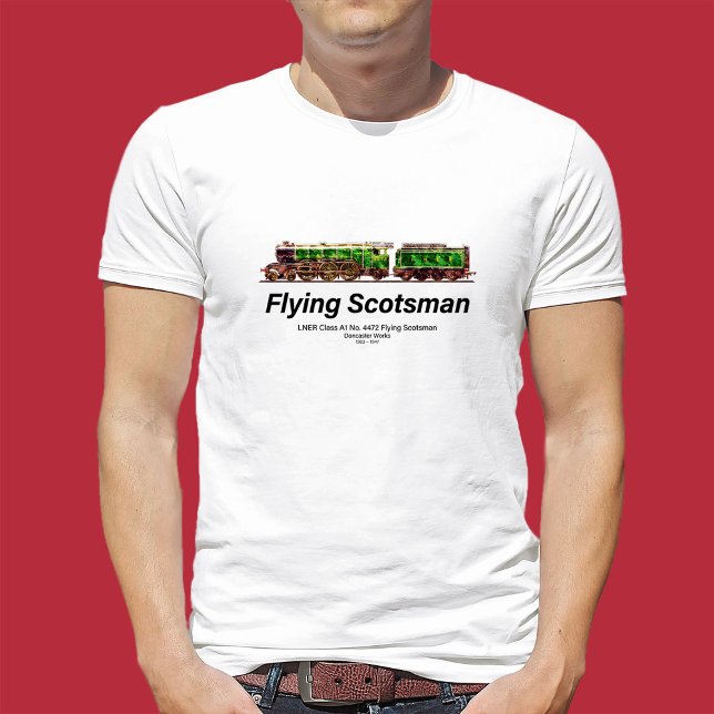 Flying Scotsman Steam Train English Locomotive T-Shirt (Flying Scotsman Steam Train English Locomotive. Mens Basic T-Shirt)