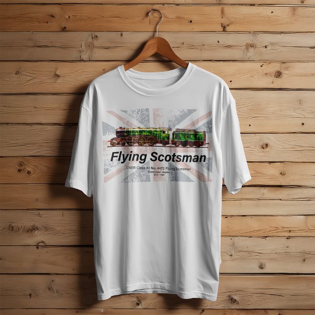 Flying Scotsman Steam Train English Locomotive T-Shirt (Flying Scotsman Steam Train English Locomotive. Mens Basic T-Shirt)