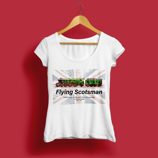 Flying Scotsman Steam Train English Locomotive T-Shirt (Flying Scotsman Steam Train English Locomotive. Womens Basic T-Shirt)
