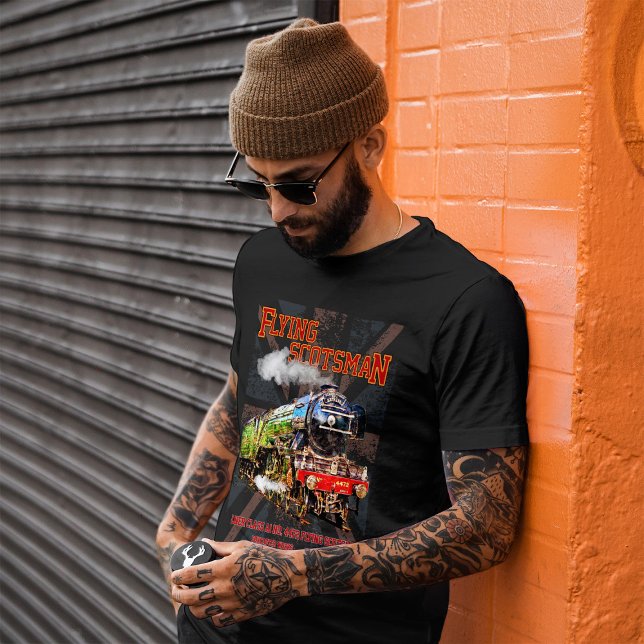 Flying Scotsman Steam Train English Locomotive T-Shirt (Flying Scotsman Steam Train English Locomotive. Mens Basic T-Shirt)