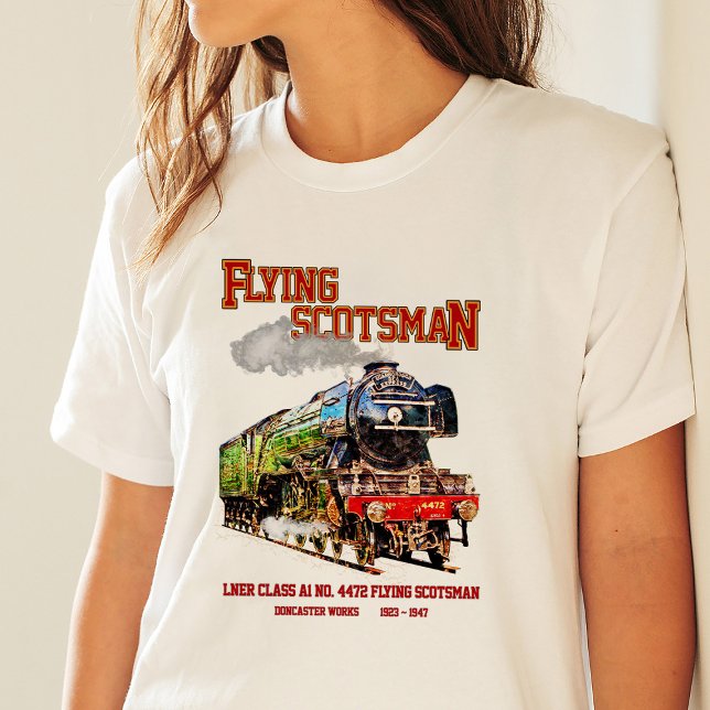 Flying Scotsman Steam Train English Locomotive T-Shirt (Flying Scotsman Steam Train English Locomotive. Womens Basic T-Shirt)