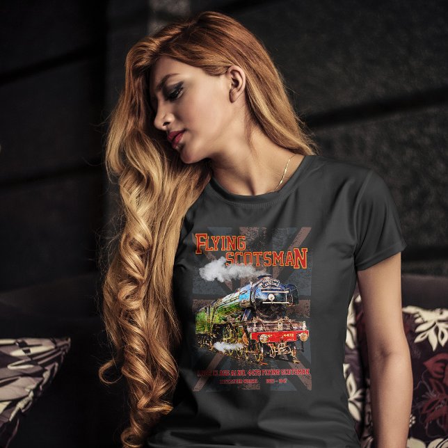 Flying Scotsman Steam Train English Locomotive T-Shirt (Flying Scotsman Steam Train English Locomotive. Womens Basic T-Shirt)
