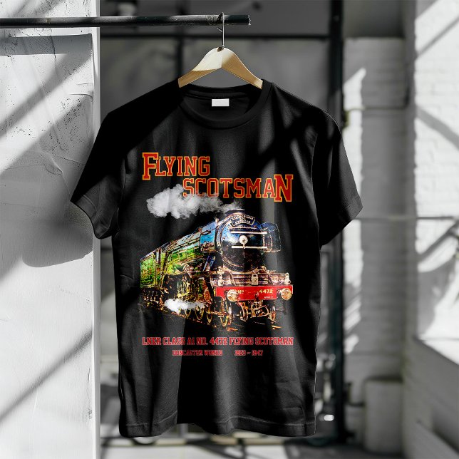 Flying Scotsman Steam Train English Locomotive T-Shirt (Flying Scotsman Steam Train English Locomotive. Mens Basic T-Shirt)