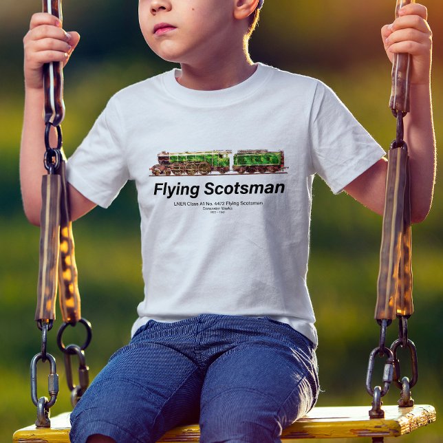 Flying Scotsman Steam Train English Locomotive T-Shirt (Flying Scotsman Steam Train English Locomotive. Boy Basic T-Shirt)