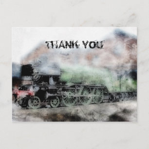 Flying Scotsman Vintag Steam Motor Vielen Dank Postkarte