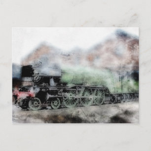 Flying Scotsman Vintag Steam Train Motor Card Postkarte