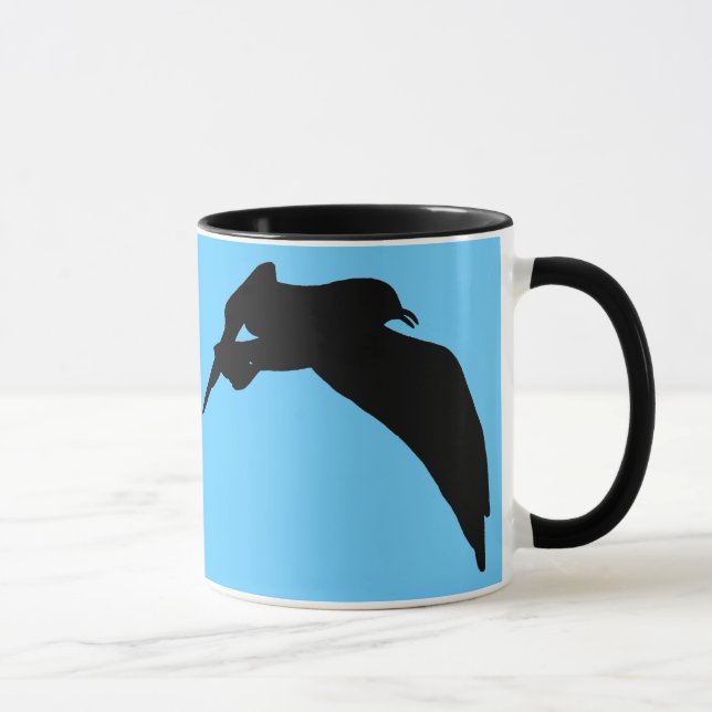 Flying Sea Gull Black Silhouette Anpassbare Tasse (Rechts)