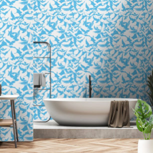 Flying Seagull Birds in Cloudy Sky Muster Tapete