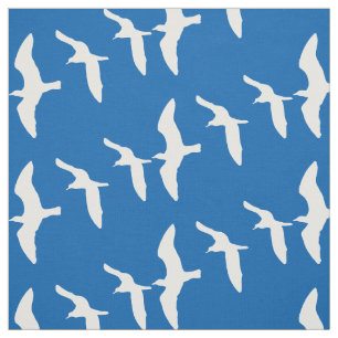 Flying Seagulls Blue Stoff