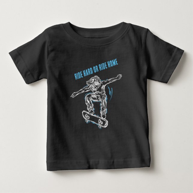 Flying Skater machen Halbair-Skateboarding Baby T-shirt (Vorderseite)