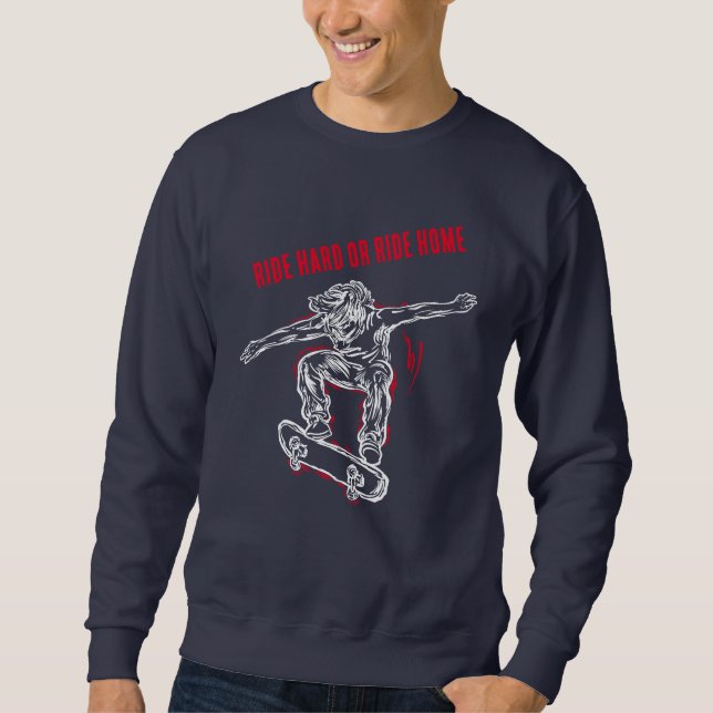 Flying Skater machen Halbair-Skateboarding Sweatshirt (Vorderseite)