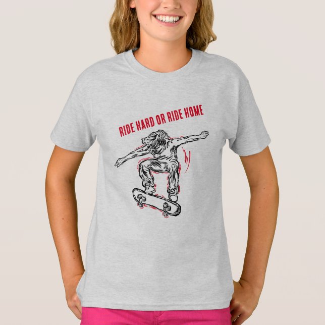 Flying Skater machen Halbair-Skateboarding T-Shirt (Vorderseite)