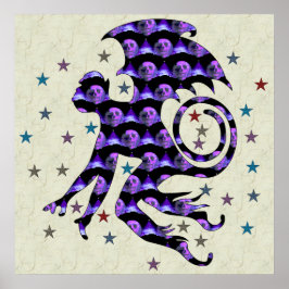 Flying Skull-Affe Poster