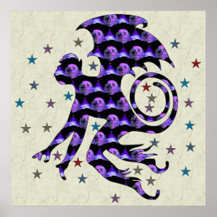 Flying Skull-Affe Poster