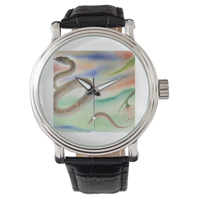 Flying Snake 220824AREF124 - Watercolor Armbanduhr (Vorderseite)