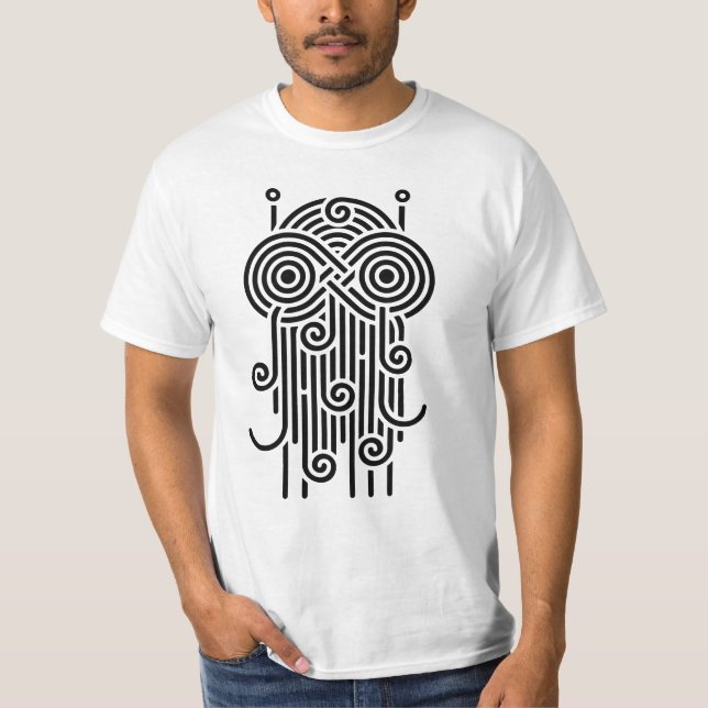 Flying Spaghetti Monster (Linien) T-Shirt (Vorderseite)