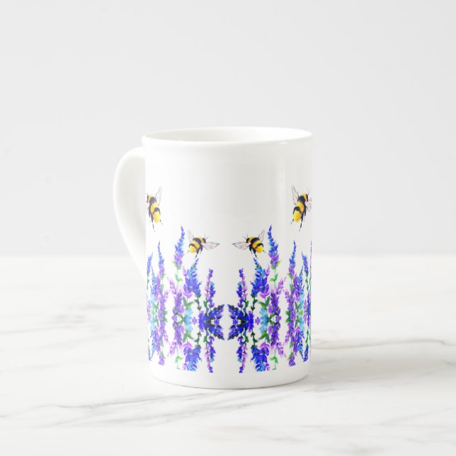 Flying Spring Bees Bone China Tasse (Vorderseite Links)