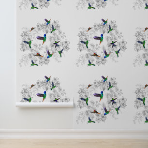 Flying Spring Birds Tapete