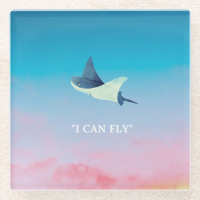 Flying Stingray Glasuntersetzer (Vorderseite)