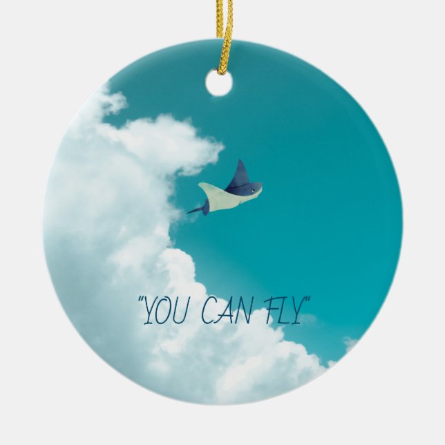 Flying Stingray Keramik Ornament (Vorne)