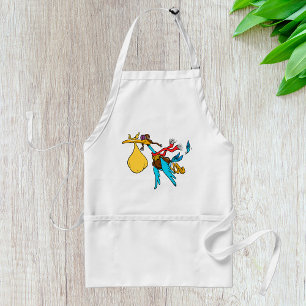 Flying Stork Cartoon mit Goggles und Baby Bundle Schürze