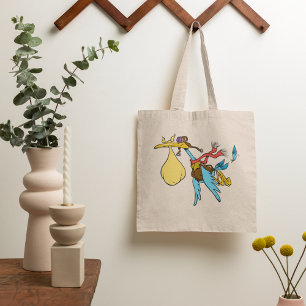 Flying Stork Cartoon mit Goggles und Baby Bundle Tragetasche