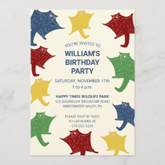 Flying Sugar Gliders in Primärfarben nach Maß Einladung