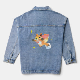 Flying super-squirrel and stars jeansjacke