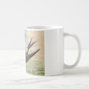 Flying swallow with flower twig tasse