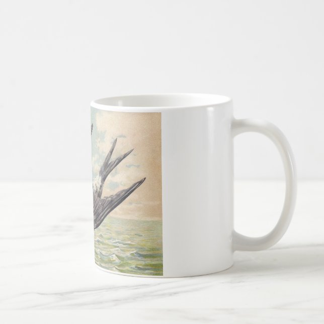 Flying swallow with flower twig tasse (Rechts)