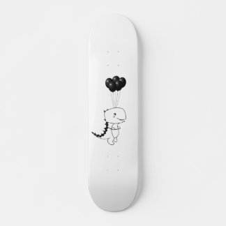 Flying T-Rex With Black Ballons Skateboard