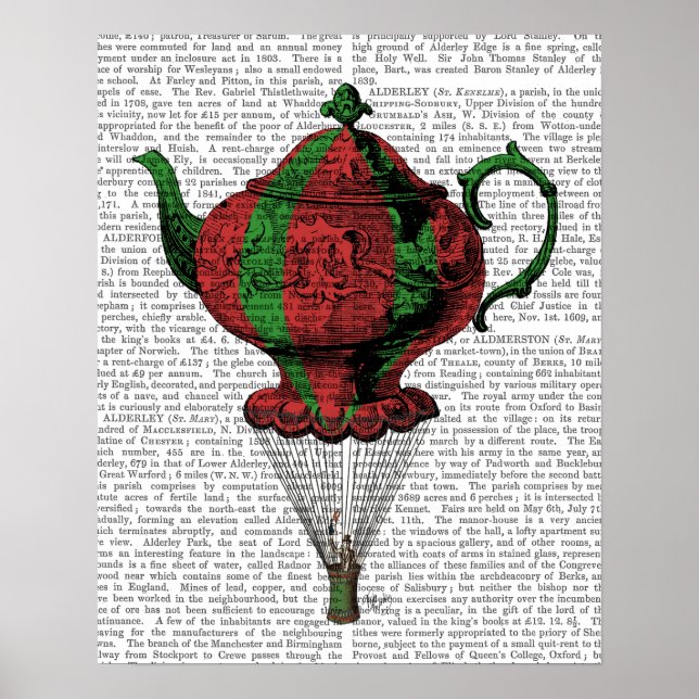 Flying Teapot 2 Rot und Grün Poster (Vorne)